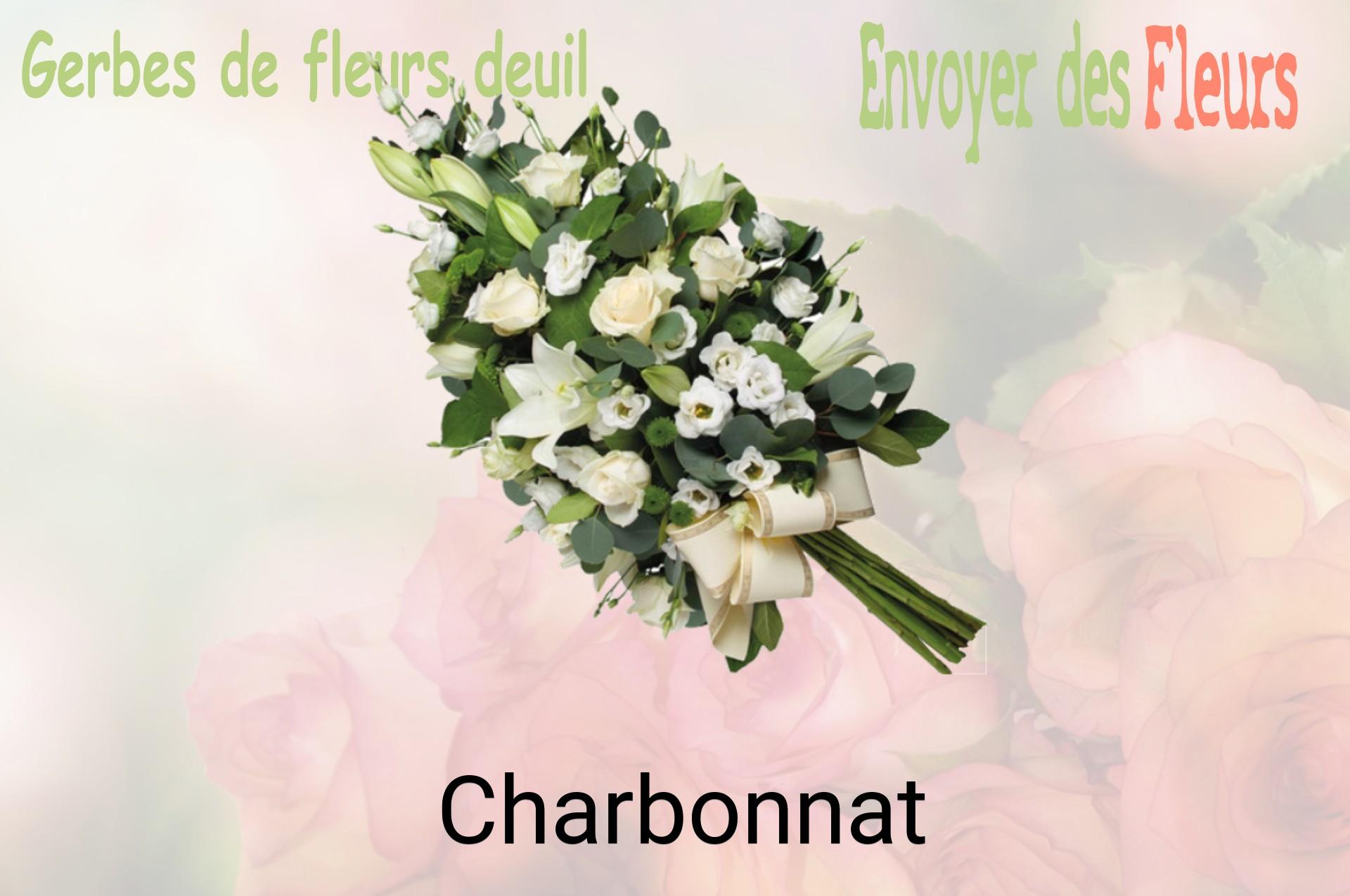 Gerbe de fleurs de deuil livrée à Charbonnat
